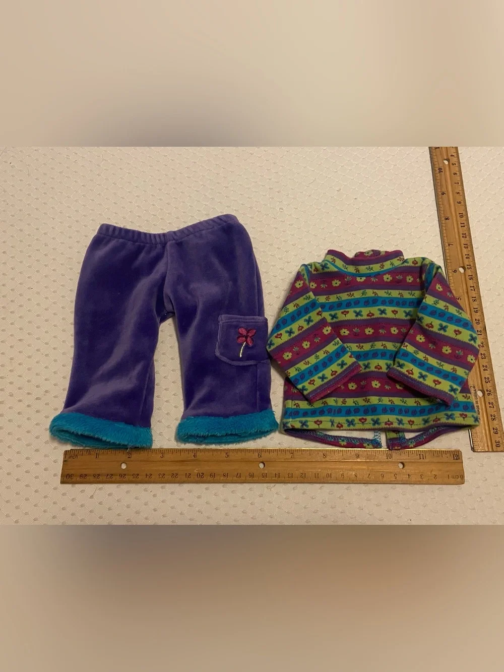 American Girl Itty Bitty Baby Striped Fleece Pants Set.